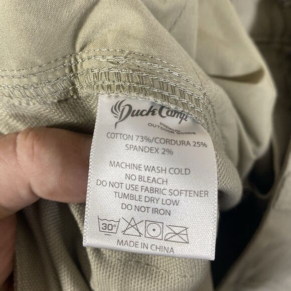Duck Camp Pants Mens 38x30 Beige Canvas Cordura Brush Hunting Waterfowl Chore - Picture 15 of 16